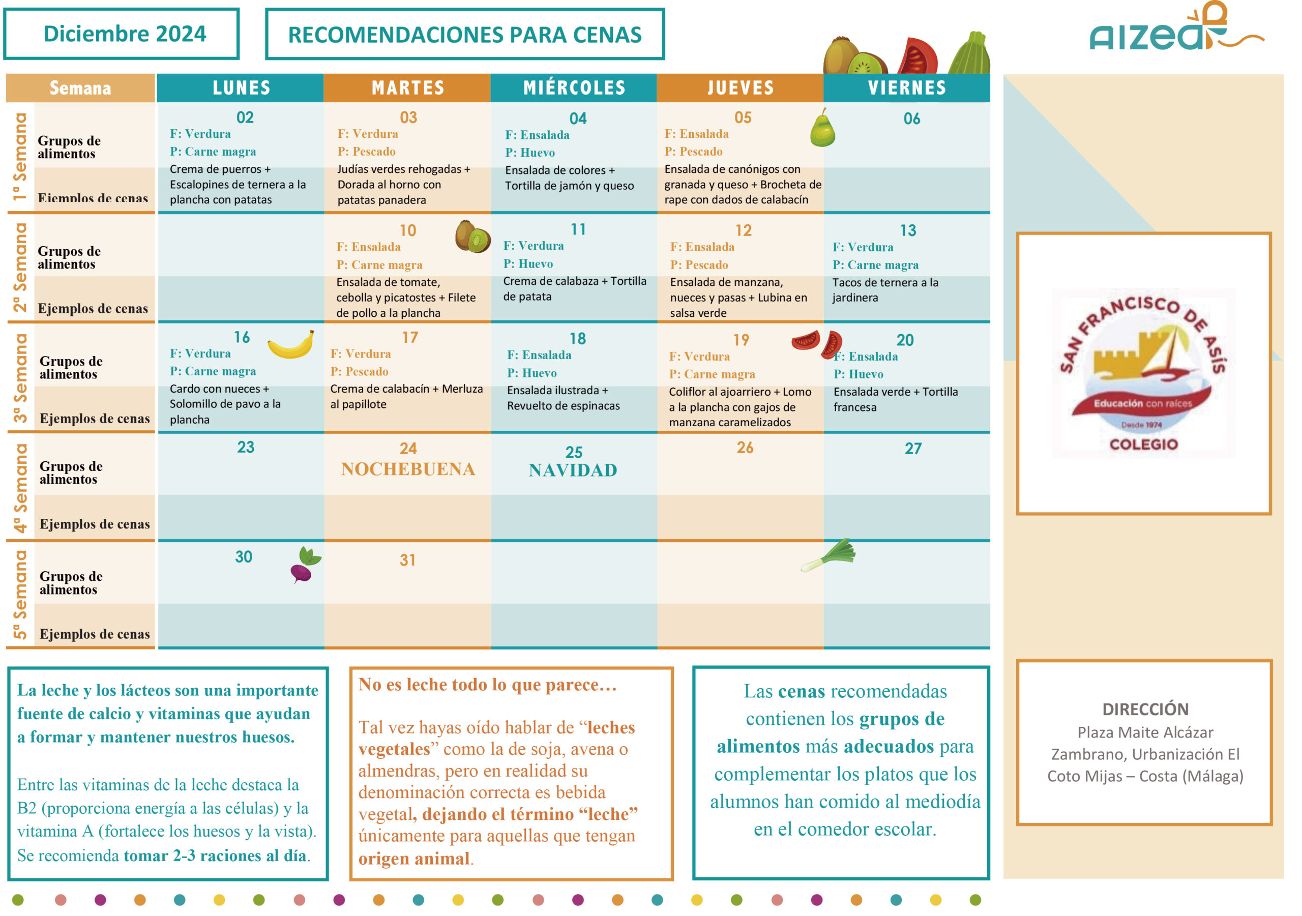 Imagen menú comendor cenas marzo 23